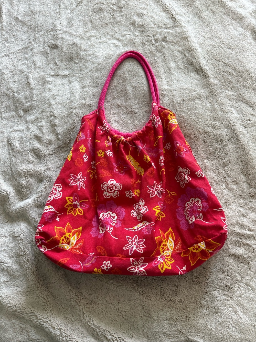 Floral colorful Cotton Tote Bag beach canvas